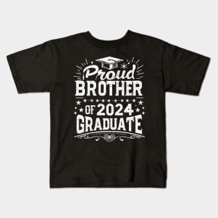 Proud Brother of 2024 Graduate Celebration Stars Kids T-Shirt